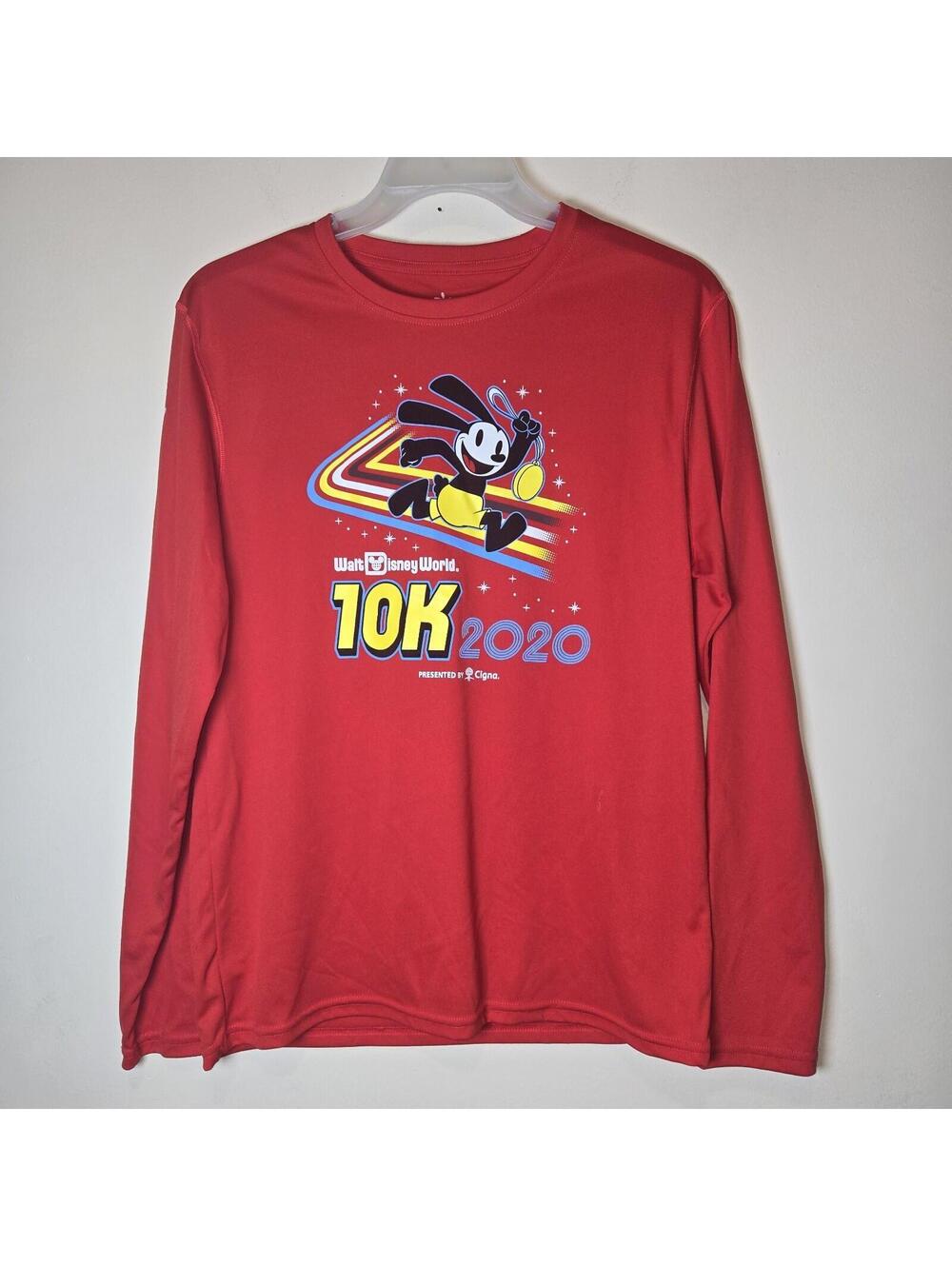 Disney Parks World Oswald the Lucky Rabbit 10K 2020 Red Shirt Sz M READ